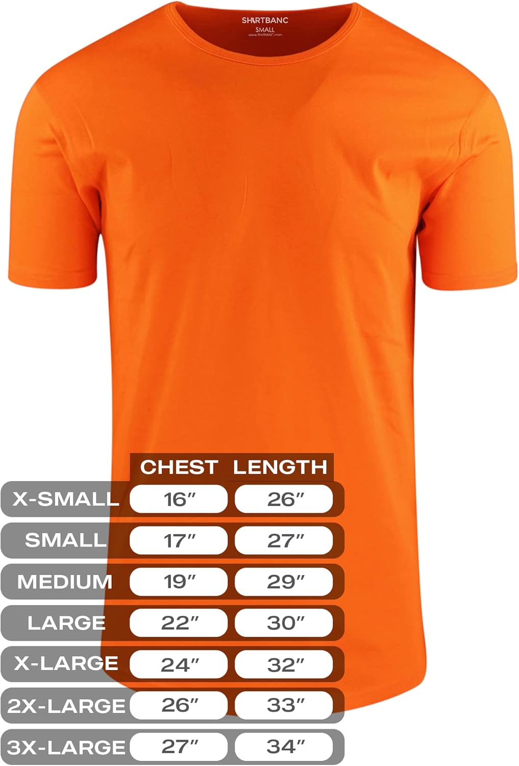 ShirtBANC Hipster Hip Hop Elong Drop Cut Mens Shirt Dance Dropcut Tshirt Small Orange