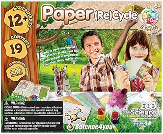 PlayMonster Science4you - Paper Re(Cycle) - 12 Eco-Friendly Experiments About Recycling - Fun, Education Activity for Kids Ages 6+