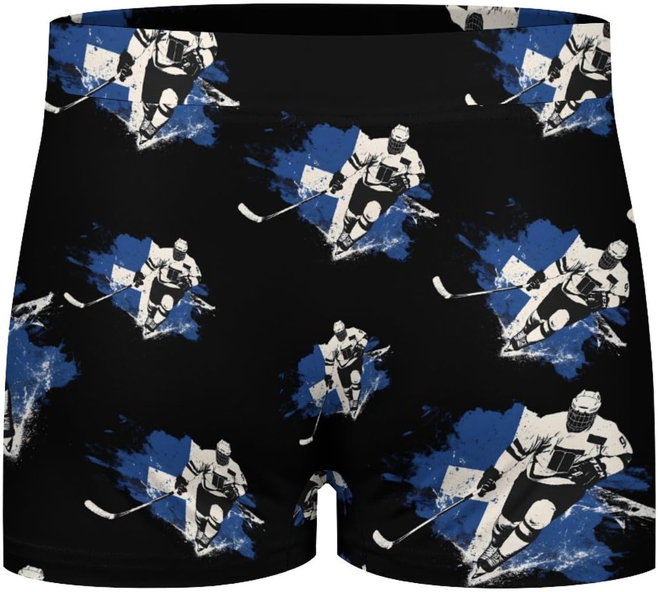 Finland Flag Iced Hockeys Player Classic Mens Underwear Boxer Briefs Soft Stretch Shorts Printing
