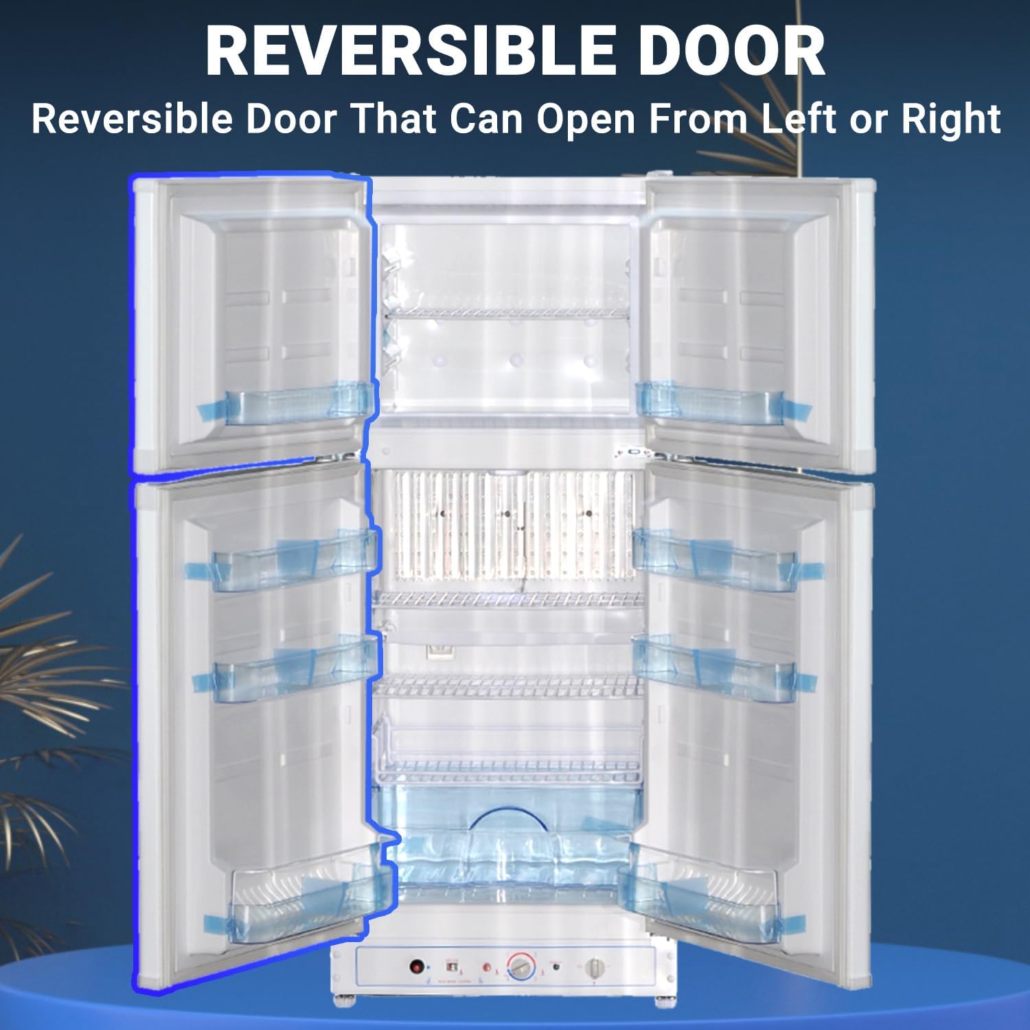 SMETA Propane Refrigerator with Freezer 6.2 cu ft, Gas Fridge, RV Off Grid Fridge 110v/LPG Dual 2 Ways Powered Top Mount Freezer, Full Size for Kitchen, Garage, Outdoor