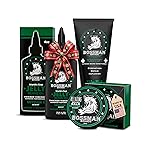 Bossman Essentials Beard Kit for Men, Set of 3 - Beard Oil Jelly, Fortifying Conditioner Cream, Beard Balm - Grooming Growth Care Accessories - Gift Set for Men (Vetiver X)