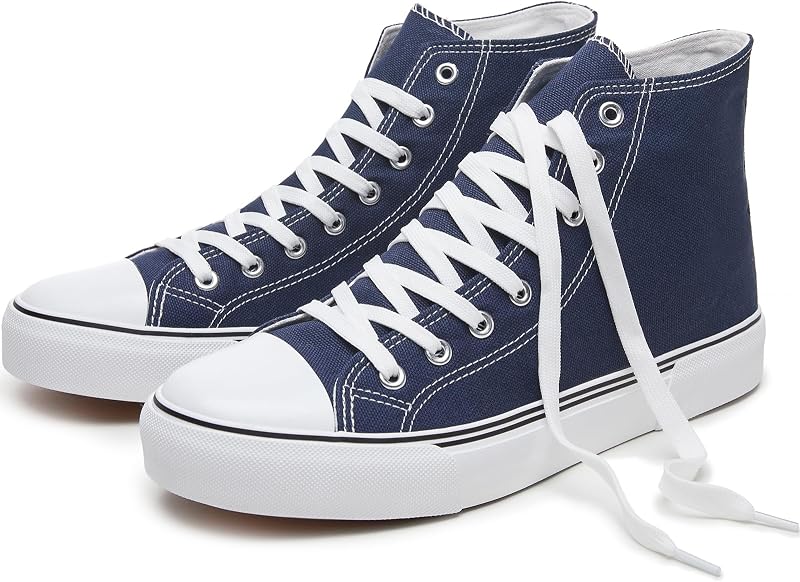 hash bubbie Zapatillas altas de lona Zapatos para caminar de moda | Zapatillas altas antideslizantes para caminar, transpirables, informales, cómodas, con cordones, tenis