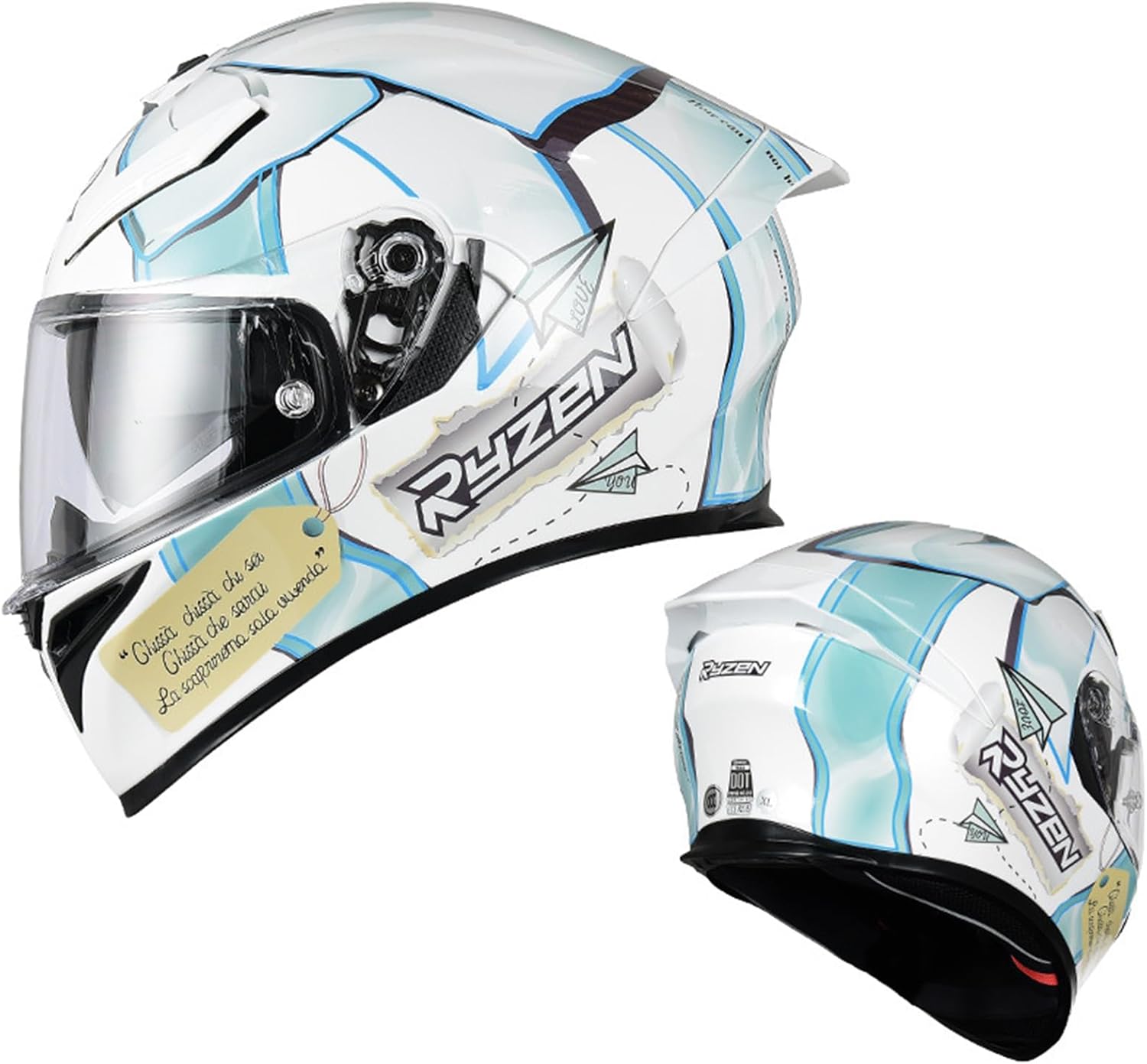 DXDRT Motorcycle Helmet Full Face Integrated Street Bike