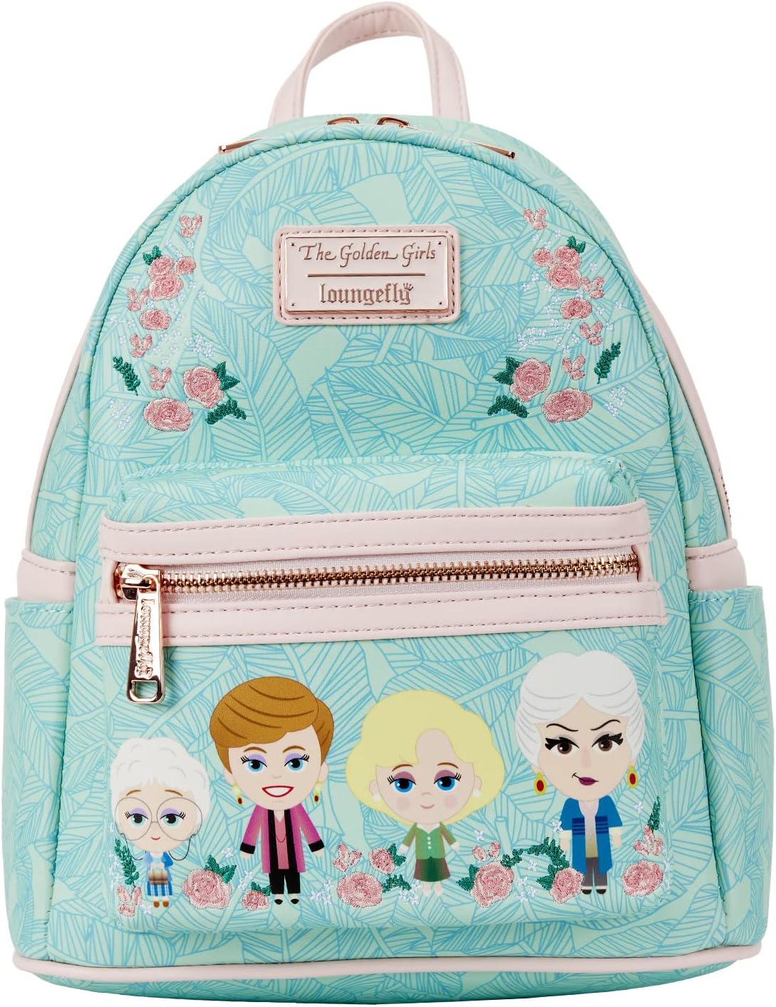 Loungefly Golden Girls Chibi Floral Sophia Blanche Rose Dorothy Womens Double Strap Shoulder Bag Purse