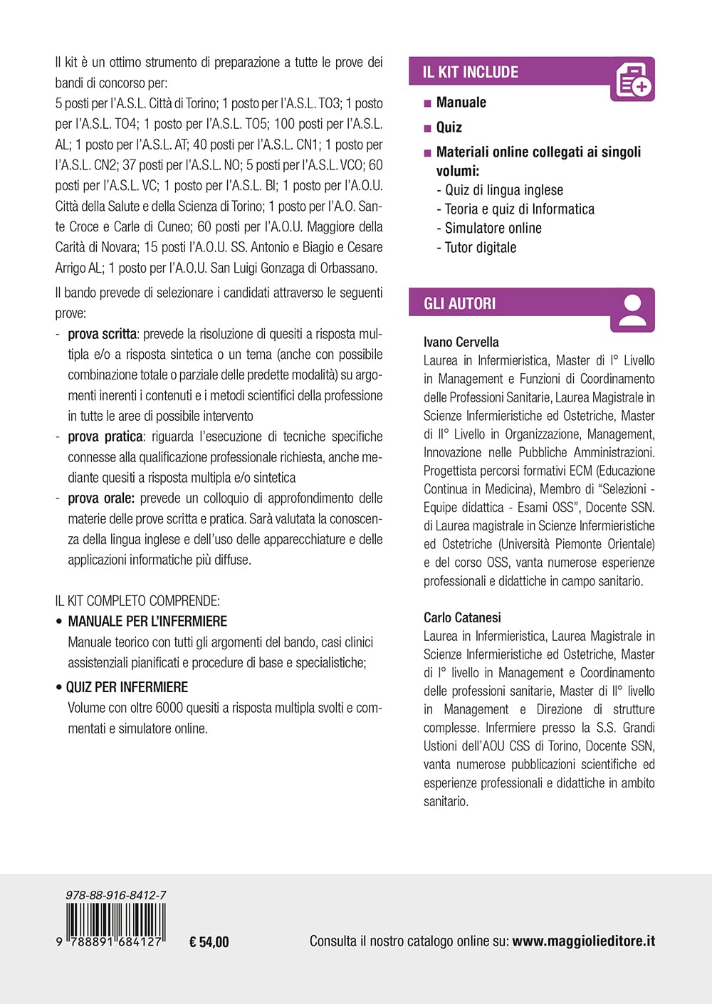 Concorso 331 infermieri Azienda Zero di Torino. Kit: teoria e test per tutte le prove di selezione. Con software di simulazione