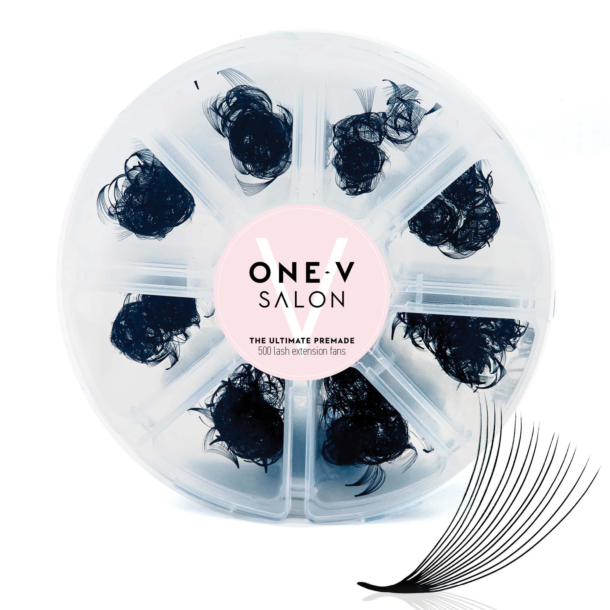 One V Salon, 500 Loose Professional Use Premade Fans Eyelash Extensions, D Curl Volume Lashes,10D 20D 14D-0.05 Thickness, 9-16mm Fluffy Handmade Fan