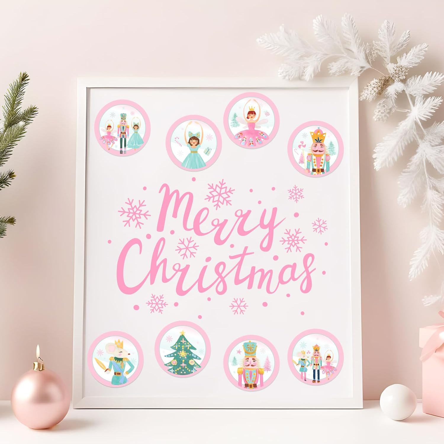 Whaline 1000Pcs Christmas Stickers Roll Nutcracker Seal Stickers Self-Adhesive Xmas Winter Holiday Label Decals for Craft Scrapbook Envelope Card Gift Decor - Image 6