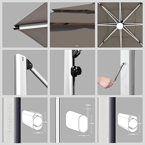 Miniatura 9 de EliteShade Sunumbrella - Sombrilla de patio de 9 pies y 3 niveles, para mercado, exteriores, mesa, no se decolora, con ventilación, color negro