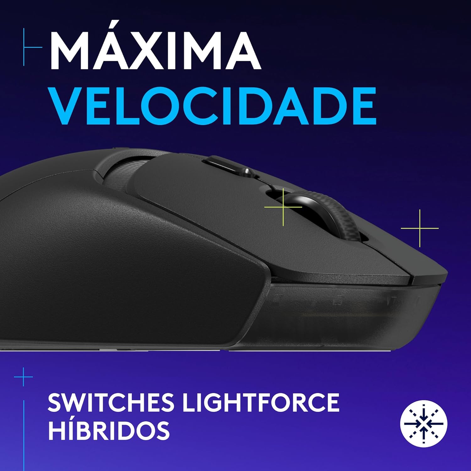 Mouse Gamer sem fio Logitech G309 LIGHTSPEED com Switches LIGHTFORCE, Sensor HERO 25K, 6 botões programáveis, Compatível com PC/macOS/Windows - Preto