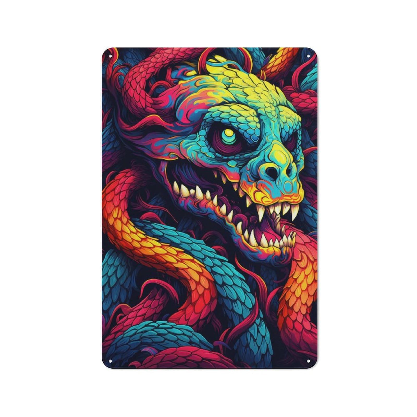 Junmoney Chaos Serpent Vintage Tin Sign 30X20cm With For Guest Room Or Hallway, For Collectors Decorating Guest Rooms And Hallways