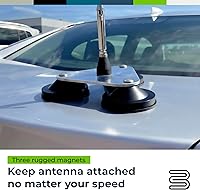 Vista 5 de Bolton Technical Soporte de antena Tri-Mag Montaje de antena roscada de 3/8" x 24 Imanes de cerámica de 8 polos de 4" con almohadillas de goma..