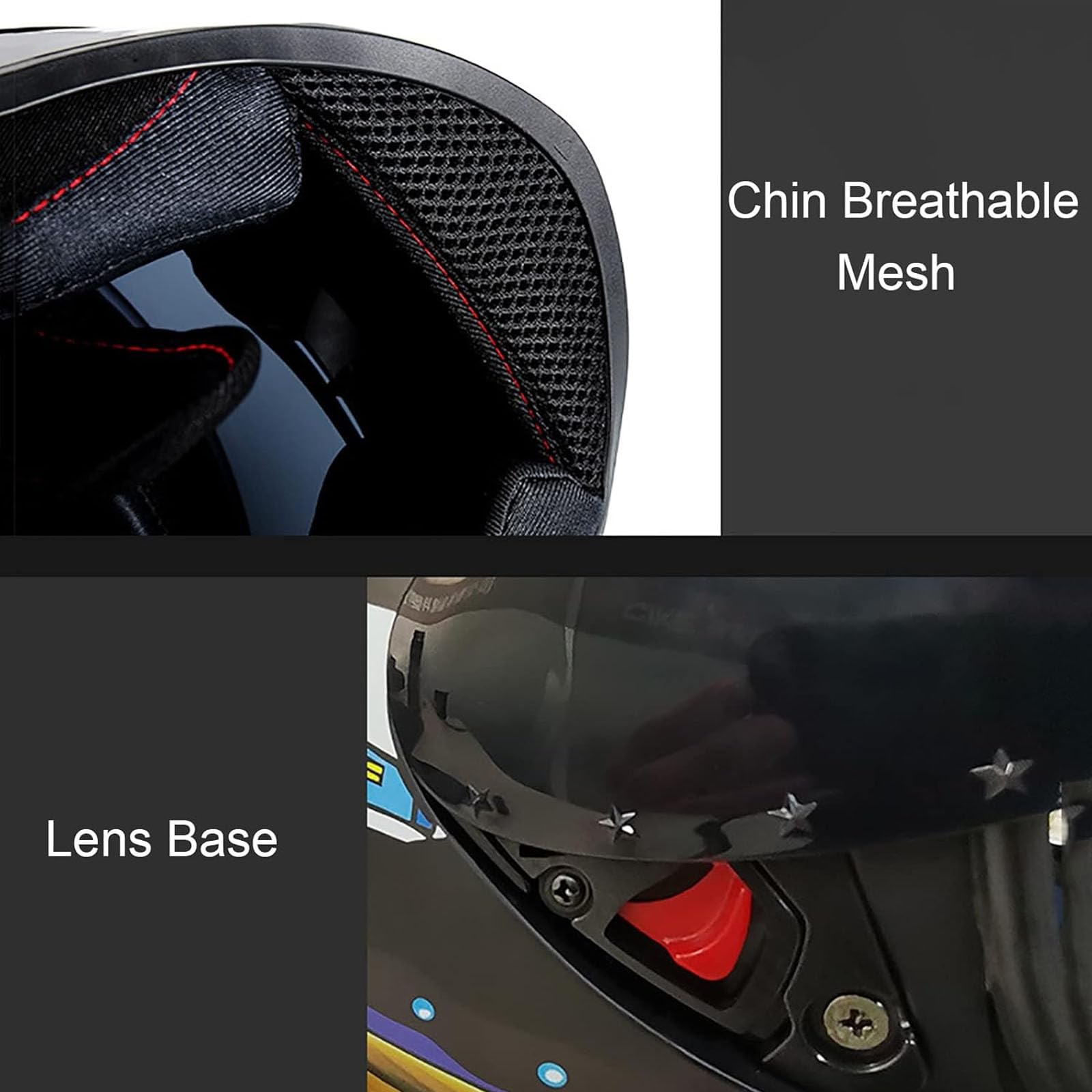 Kask motocyklowy pełnotwarzowy Zintegrowany kask motocyklowy do wyścigów ulicznych, zatwierdzony przez DOT, z podwójną, opuszczaną osłoną przeciwmgielną Kaski motocrossowe Crash,Black white,L
