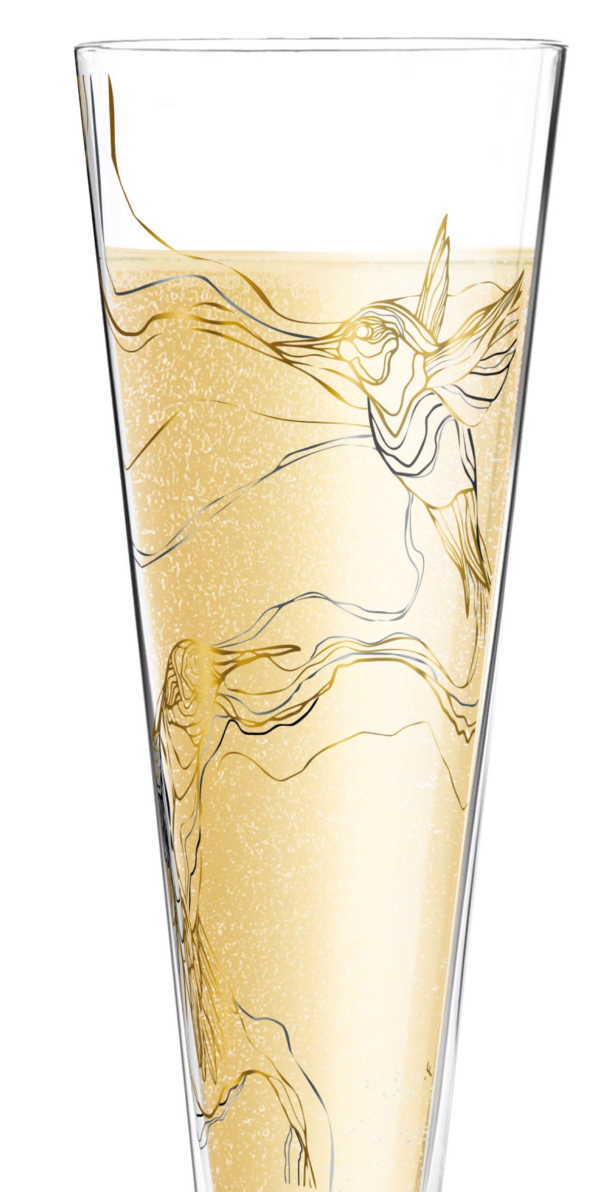 Dekomiro Ritzenhoff - Set di calici da champagne Primavera 2020 Lenka Kühnertová Blossoms e Golden Fan e panno per la pulizia del vetro