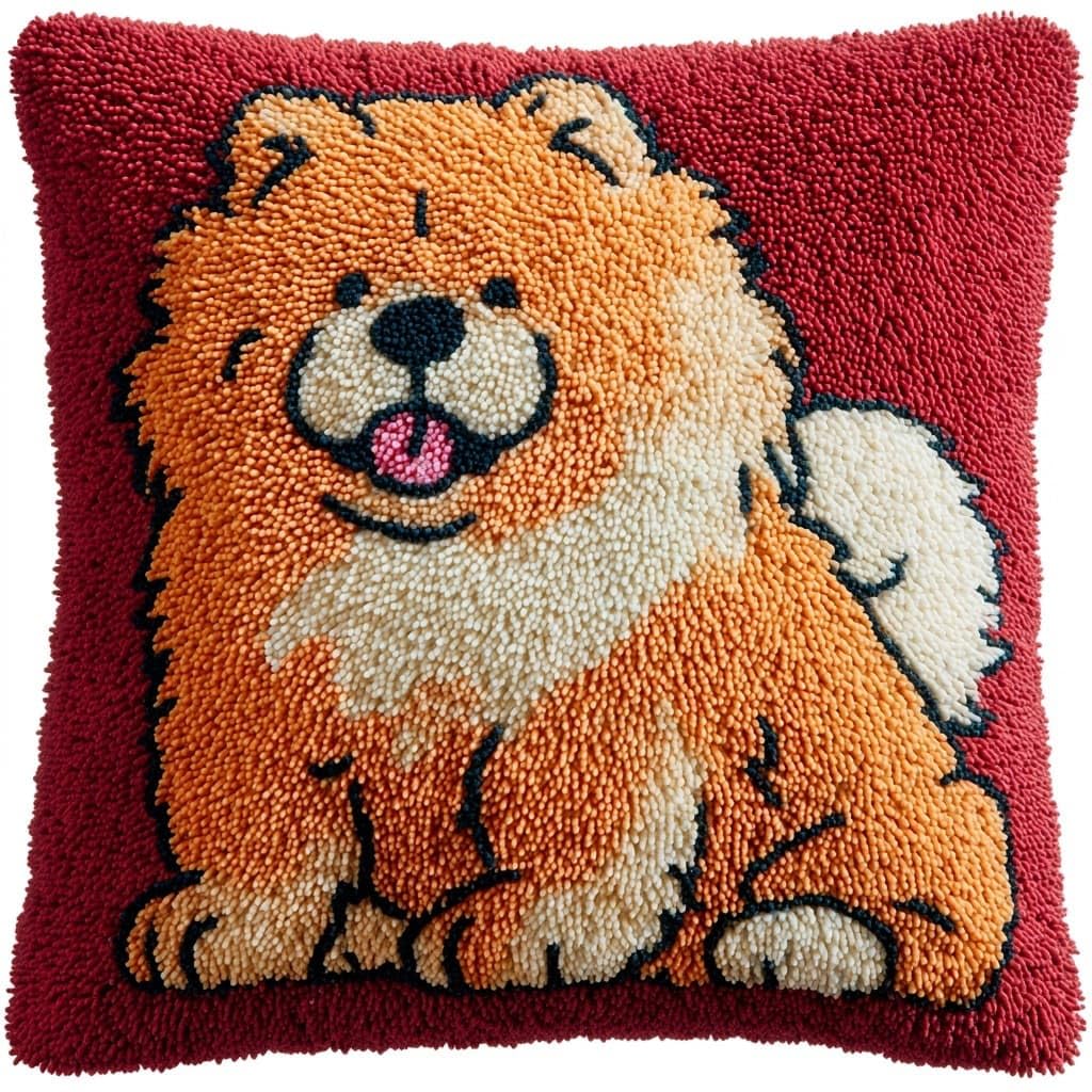 Henypt DIY Latch Hook Pillow Kits Dog