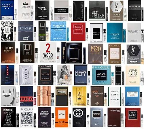 Juego de viales de muestra de Colonia para hombre, mejor calificado, Colonia más popular (paquete de 5), 0.05 onzas líquidas