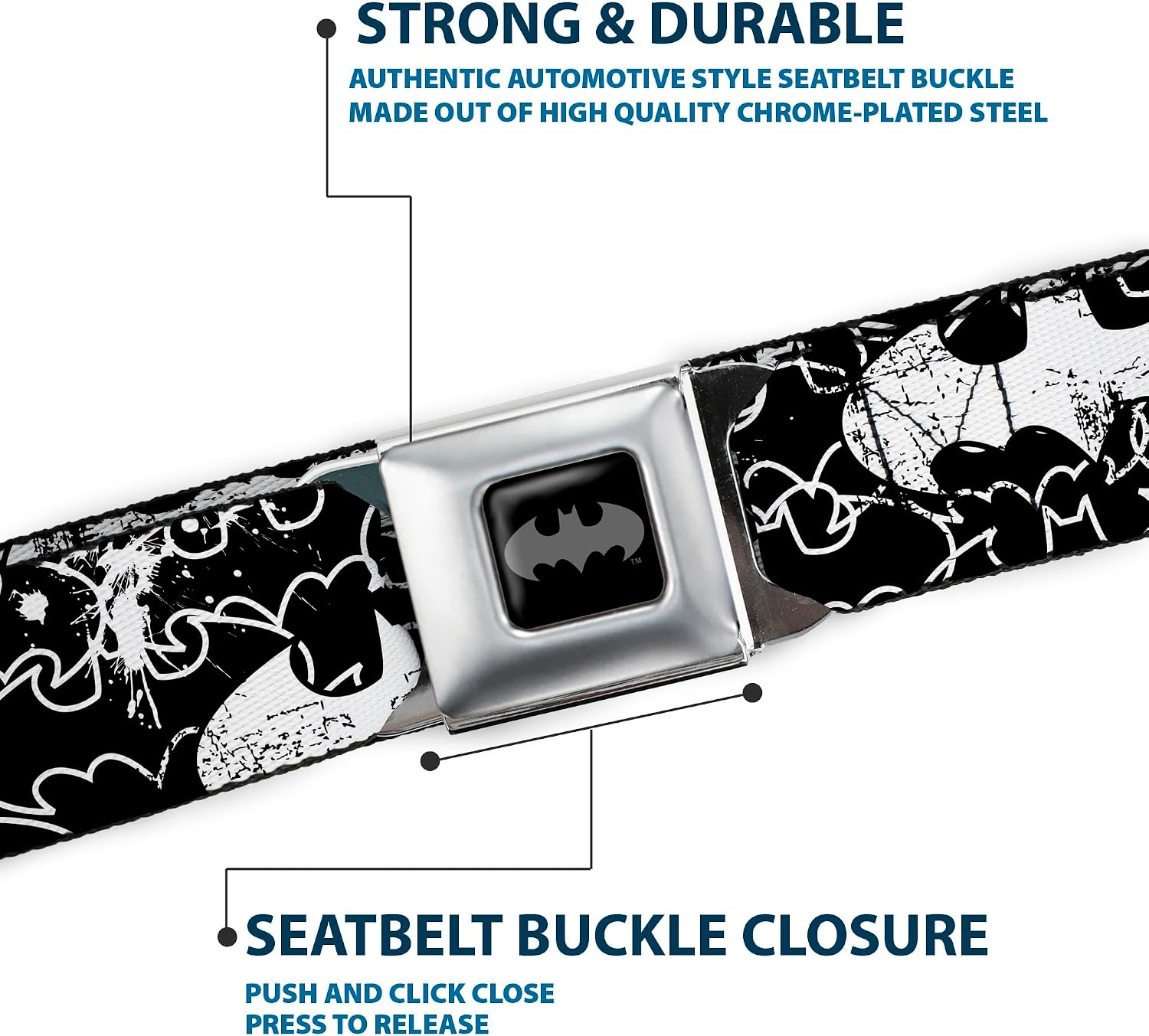 Buckle-Down Seatbelt Belt Batman Kids