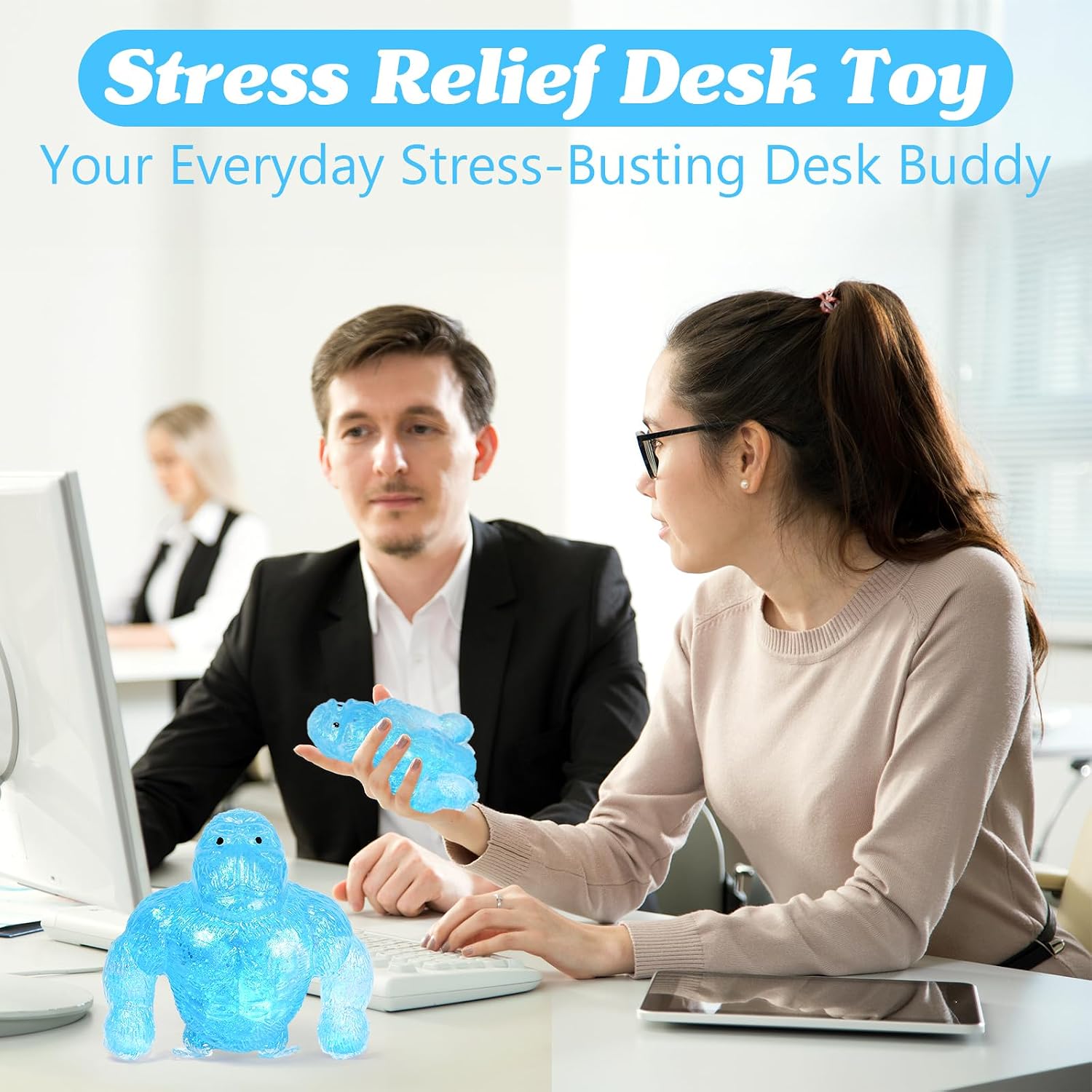 Squishy Monkey Stress Balls for Adults, Monkey Figurines Sensory Ball image 4