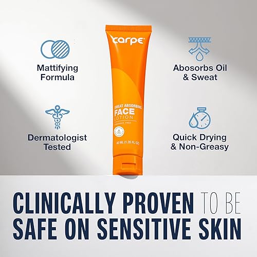 Miniatura 2 de Carpe Loción facial absorbente de sudor para control de piel grasa, loción facial matificante con ácido hialurónico hidratante y escualano, sin
