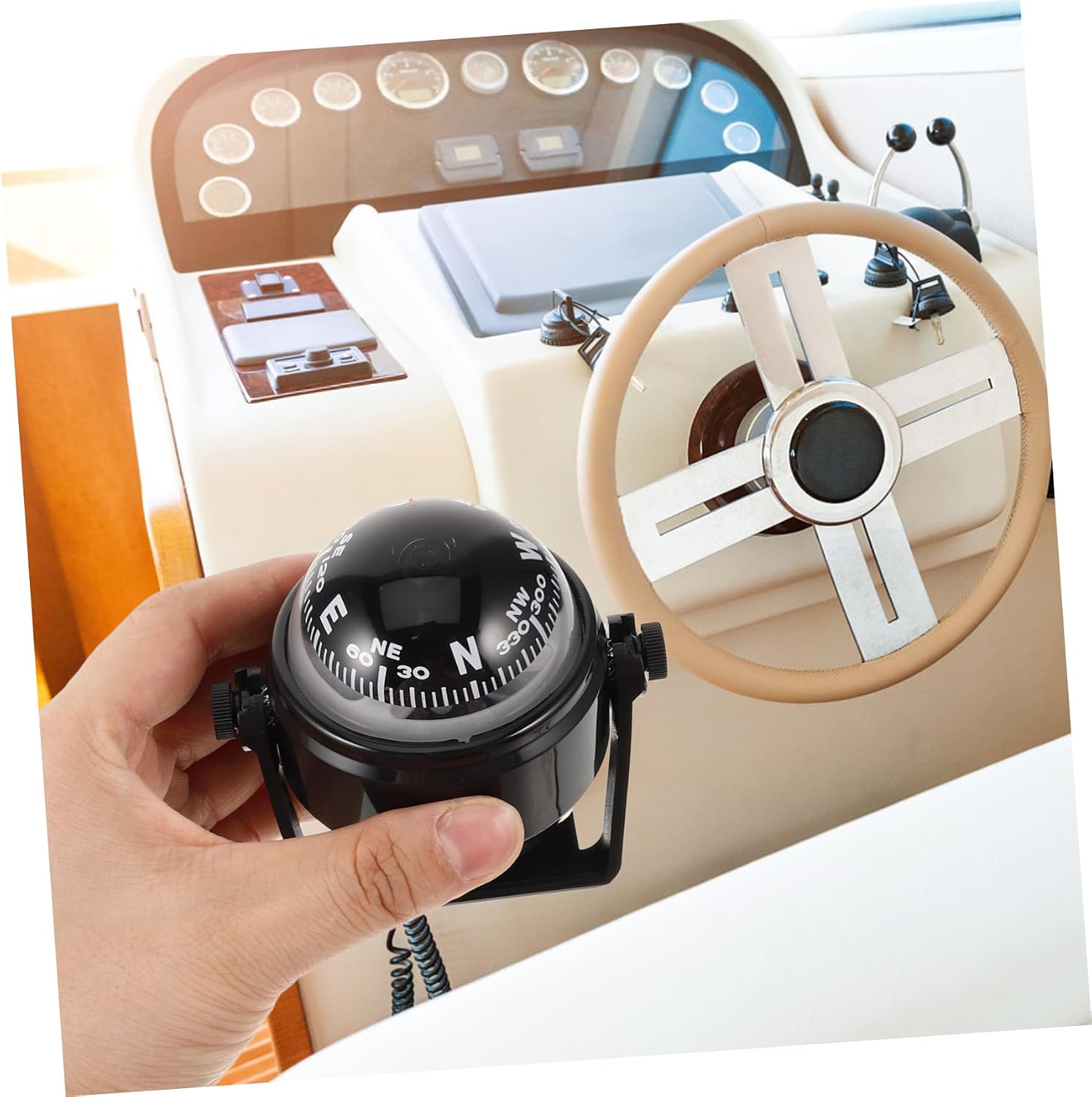 UPKOCH Durable Boat Compass Adjustable Magnetic Dashboard Compass for Car and Vehicle Use Accurate Direction Tool for Safe Driving Stylish Design for Road Trips and Navigation