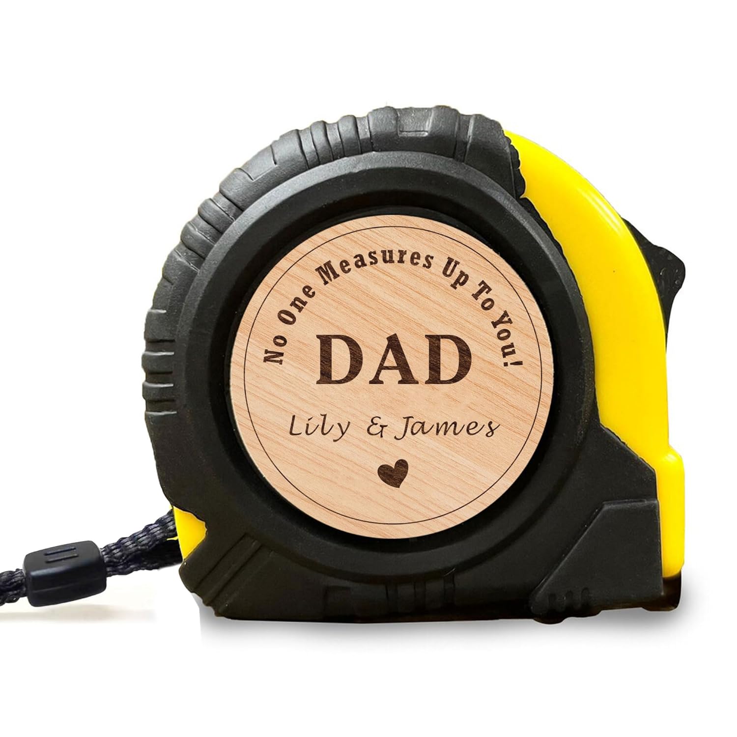 Personalized Tape Measure Dad Gifts for Dad Fathers Day from Daughter Son Retractable Measuring Tape Gifts Best Dad Ever Gifts Wood Engraved Any Text 16FT Measuring Tools Christmas (Design 2)