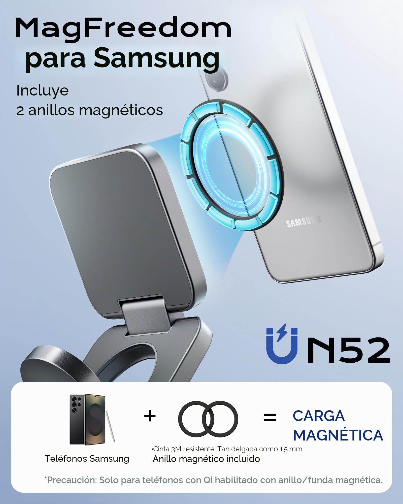 LULULOOK Qi2 Cargador Inalámbrico para Samsung,Plegable Magnética 3 en 1 Estación de Cargador 15W para Galaxy S25 Ultra S24,S23 S22,Note,Z Fold 7,Flip,Cargador 5W para Galaxy Watch Ultra/7/6/5/4/Buds