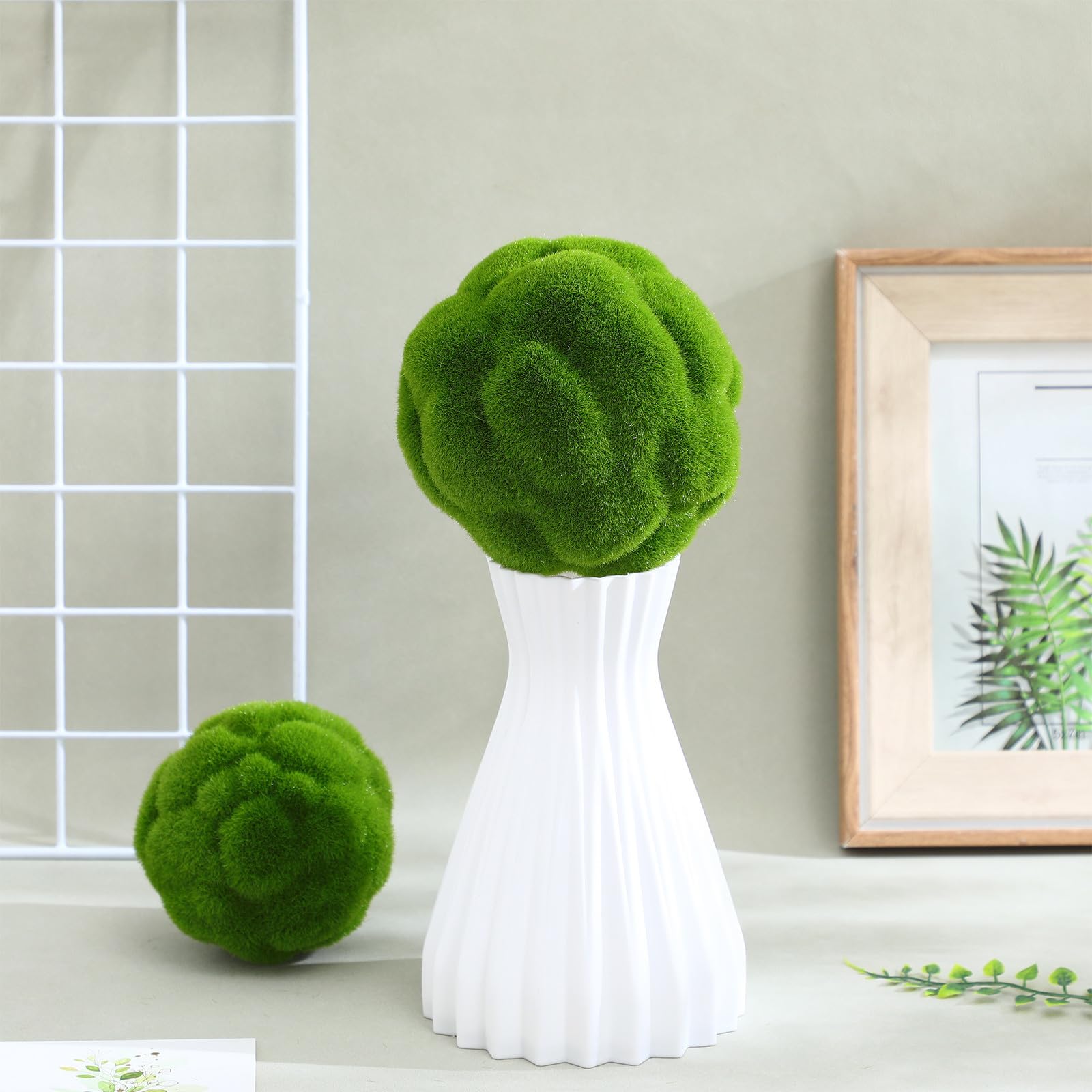 Ciieeo 8 Stück Künstliche Moosbälle aus Flockigem Schaumstoff Grün Dekorative Moos Topiary Kugeln mit Sicheren Materialien Robust für Heim und Bürodekoration Geeignet