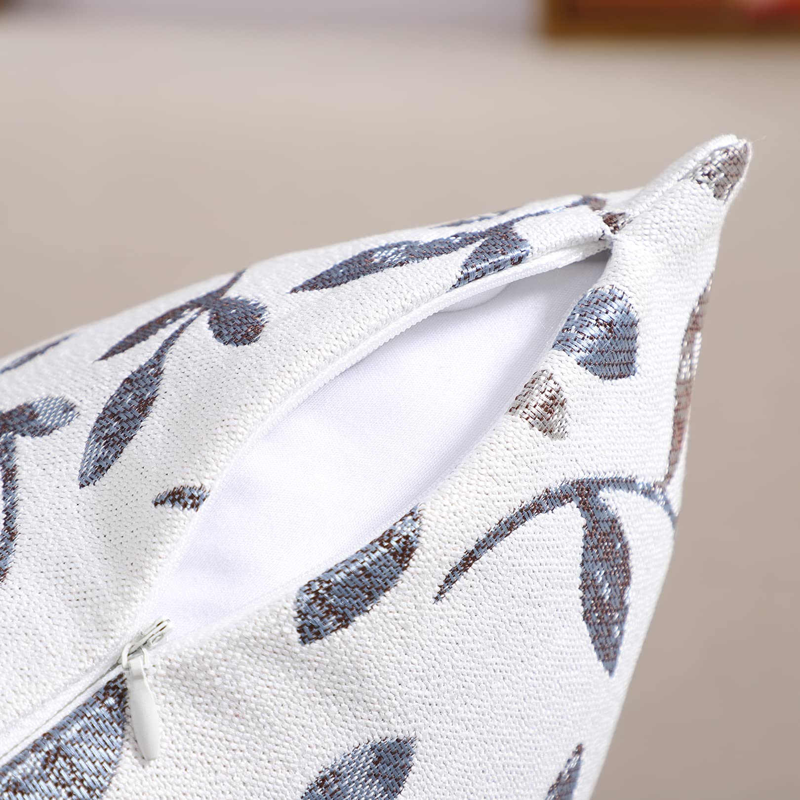 Amazon.co.jp: Btyrle リーフジャガードクッションカバー 2枚セット