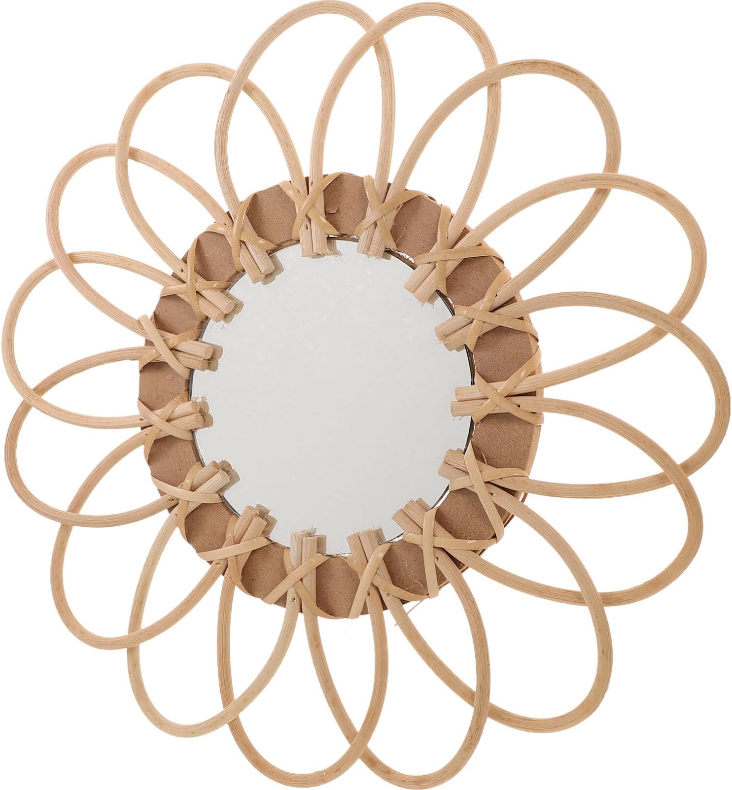 Cabilock decor large mirror wicker wall mirror hanging mirror indoor bohemia Woven Hanging Mirror Multifunction Living Room Wall-mounted Bathroom Mirror delicate Boho Wall Mirror