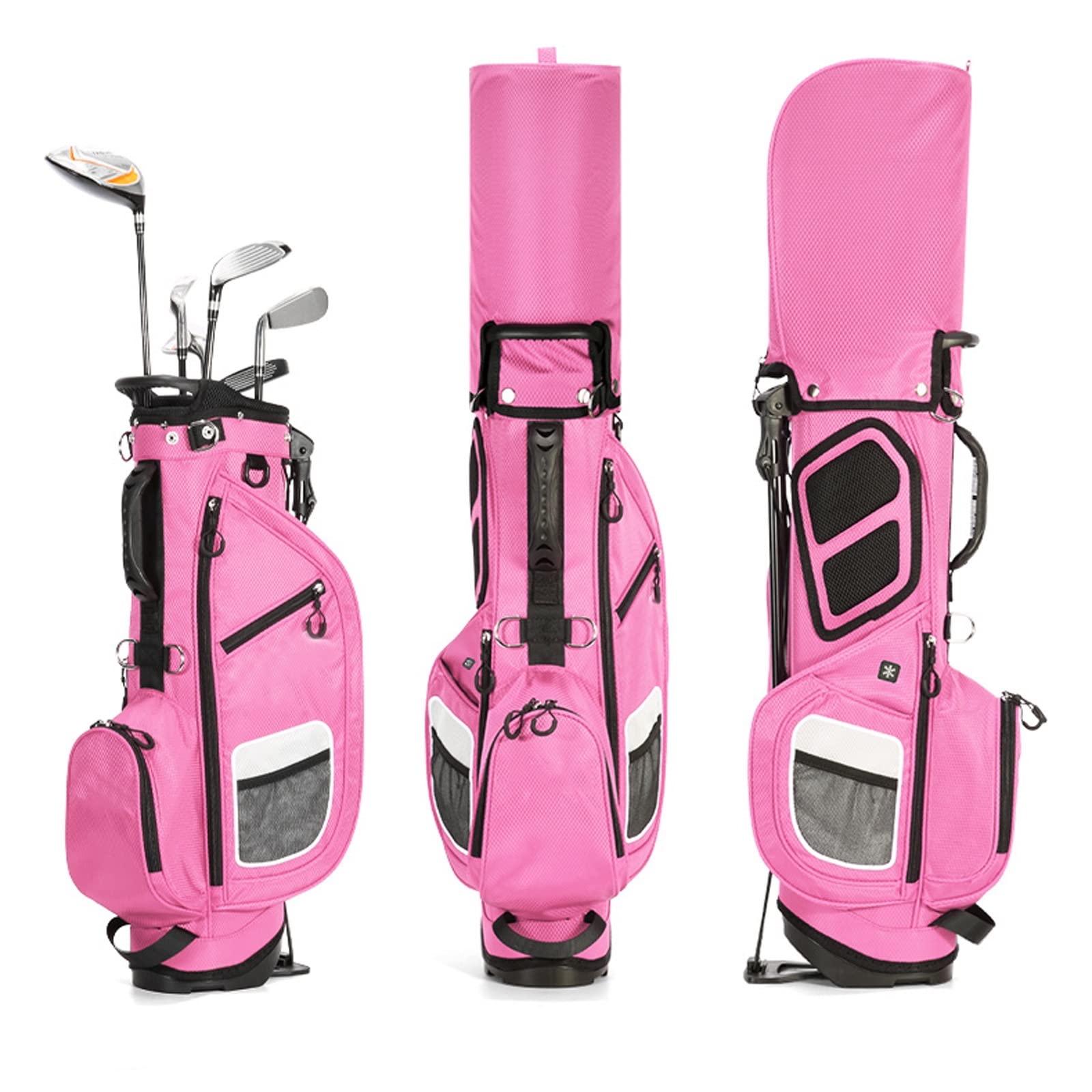 Lightweight Golf Bag with Strap and Stand, Space Saving Mens Golf Bag, Practical and Stylish, with Auxiliary Handle, with Dust Cap, Waterproof Golf Stand Bag