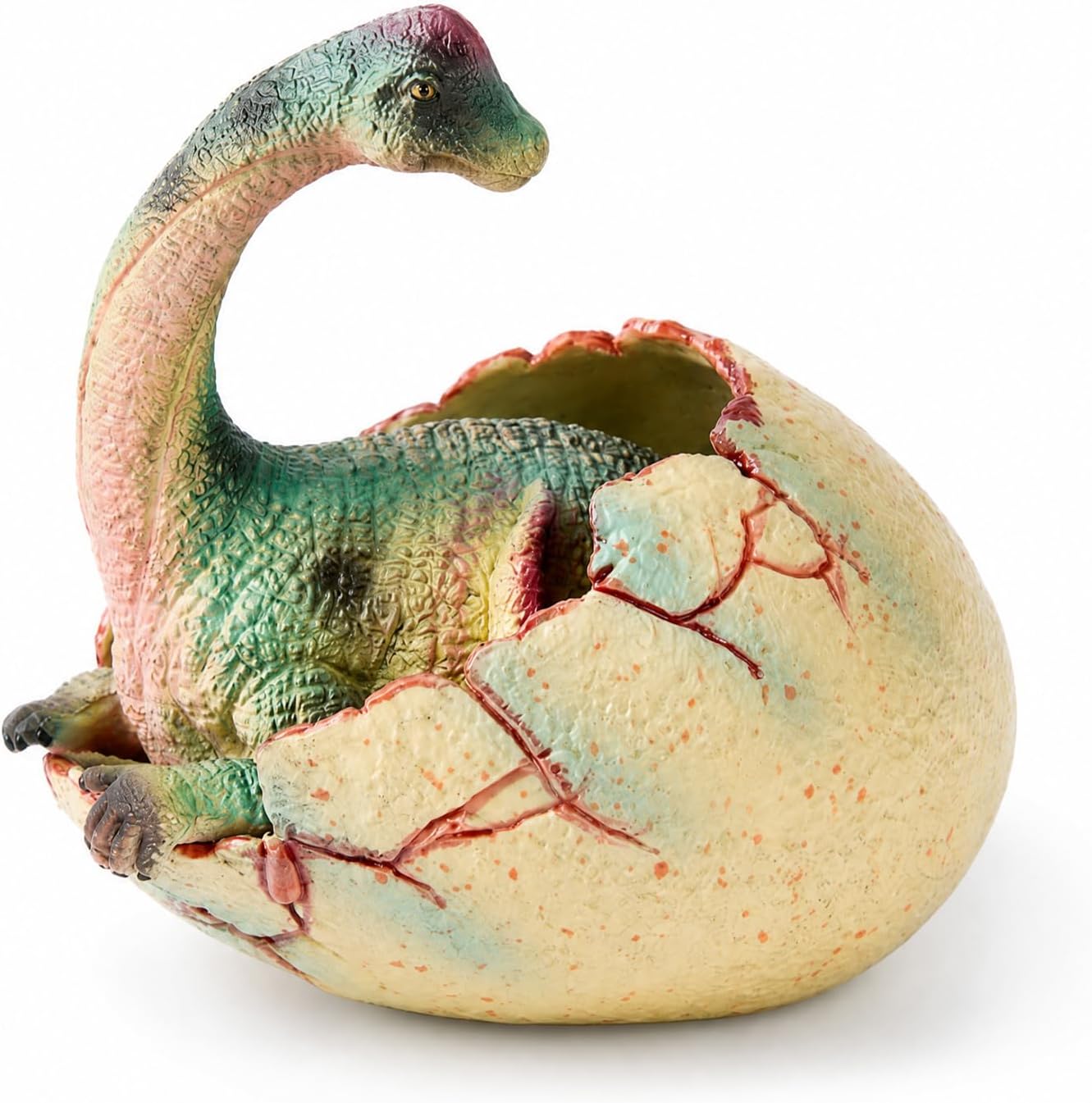 Baby Dinosaur Egg Toy with Detachable Eggshell, PVC Dino Figure for Kids