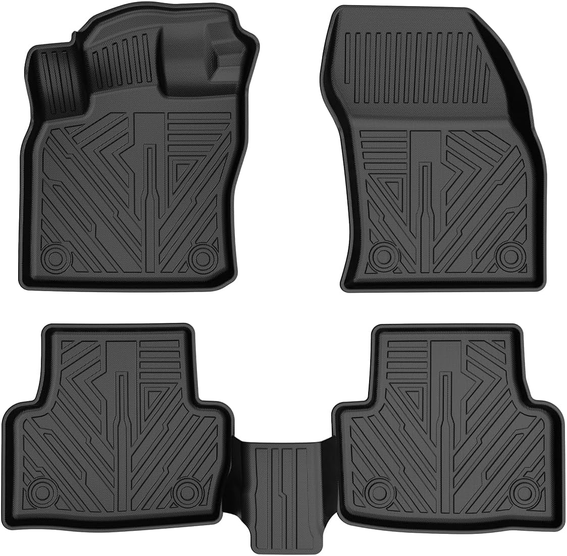 Mixsuper Liner Floor Mats Compatible with 2022-2023 Volkswagen Taos Accessories All Weather Floor Liners Durable 1st & 2nd Set Black