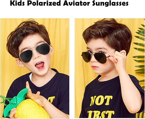 Miniatura 4 de Gafas de sol polarizadas de aviador para niños, niñas, jóvenes y jóvenes de 5 a 18 años