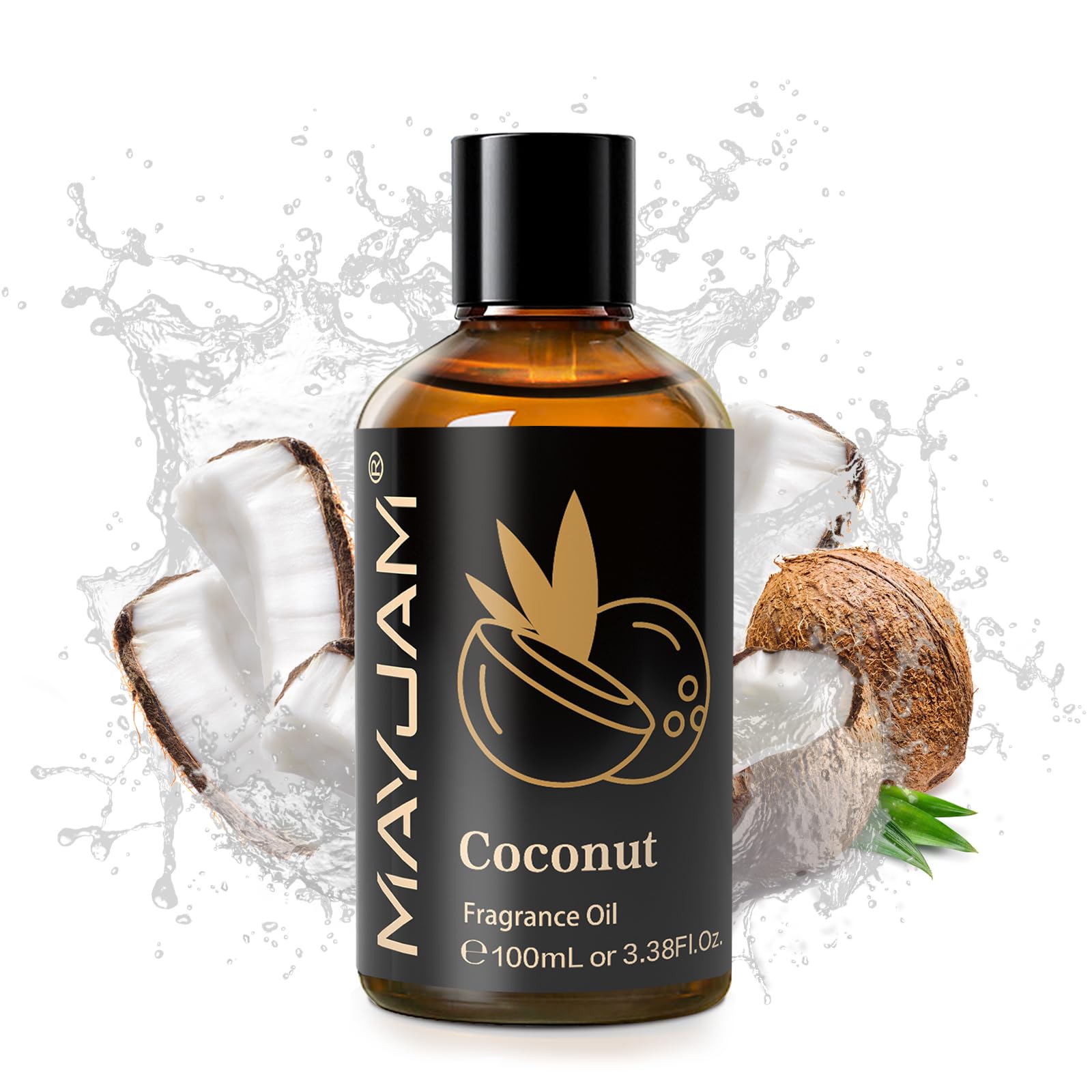 MAYJAM Olio Essenziale di Cocco 100ml, Olio Di Fragranza Premium Per Diffusori di Olio Essenziali, Aromaterapia, Casa, Bruciatore Di Olio