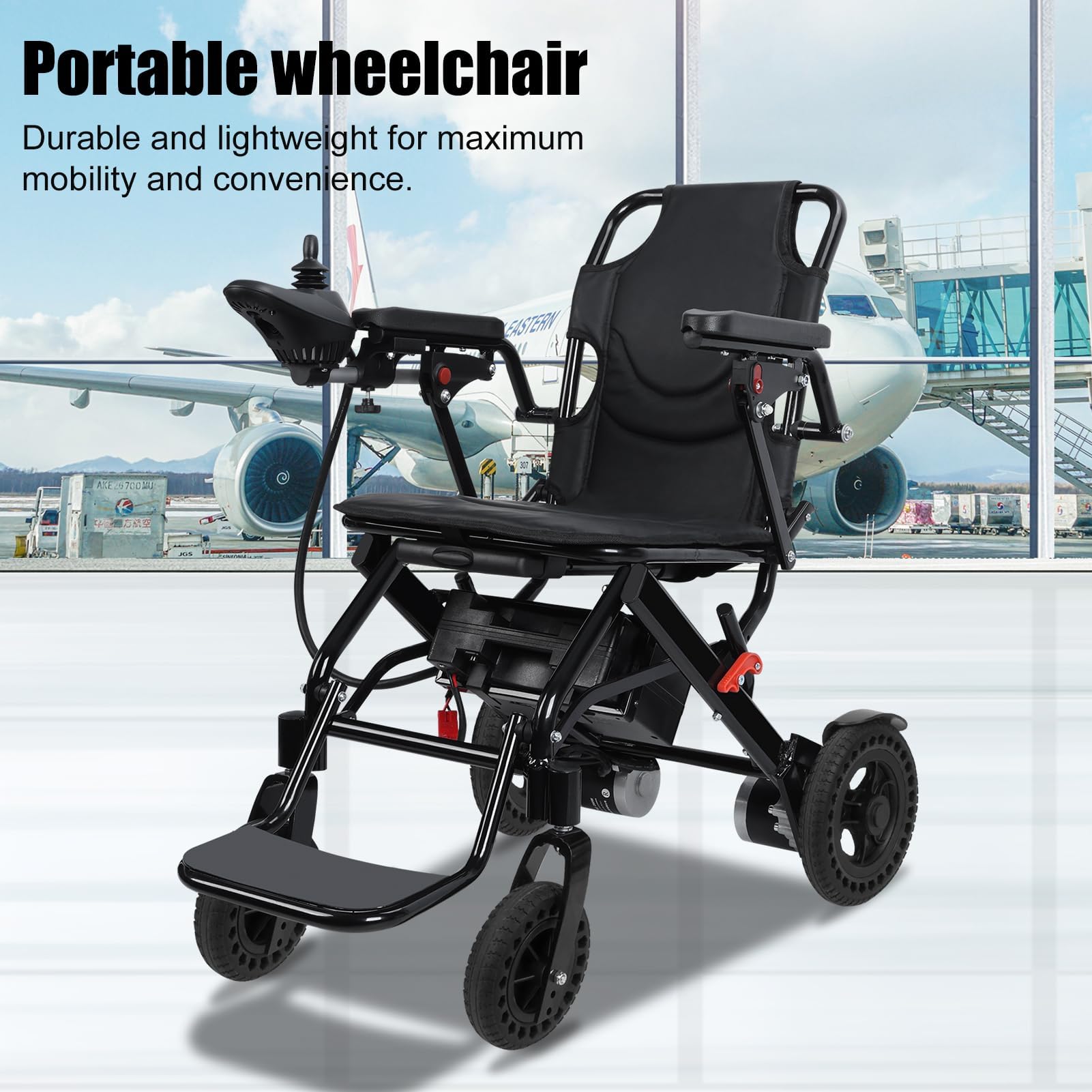 Silla de ruedas eléctrica, sillas de ruedas motorizadas plegables ligeras para adultos, silla eléctrica portátil de 500 W, rango de 12 millas, silla de ruedas eléctrica todo terreno para personas