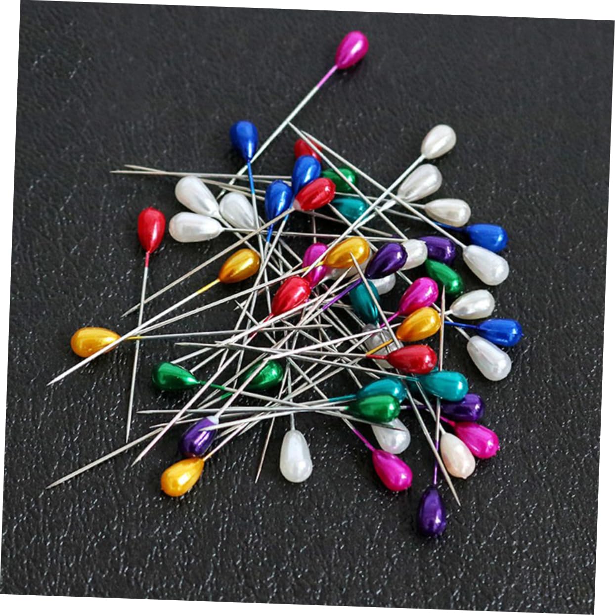 LIFKOME 288Pcs Colorful Teardrop Pearl Head Straight Pins for Sewing and Crafting Stainless Steel Flat Straight Pins for Easy Marking and Decoration Projects