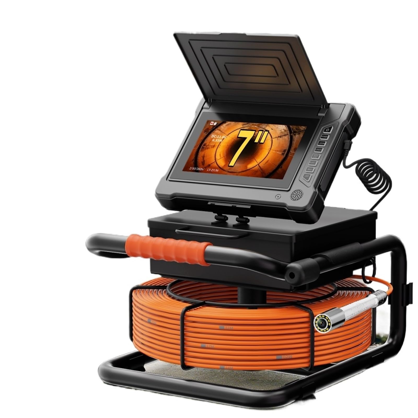 Telecamera per ispezione tubi fognari, telecamera 18/23MM Target Tubi, Cavi | Scheda TF da 32 GB per endoscopio industriale per condotte fognarie di scarico DVR da 7".(20m,23MM Camera)
