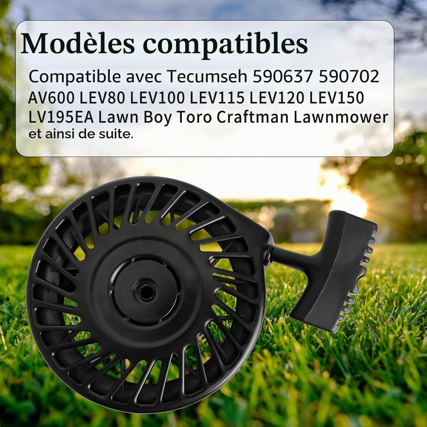 Démarreur à Rappel, lanceur tondeuse lanceur tecumseh 55 lan de L'assemblage de Démarrage par Traction lanceur tecumseh 50 remplacement pour 590702 590739 590637 LV195EA LEV80 LEV115