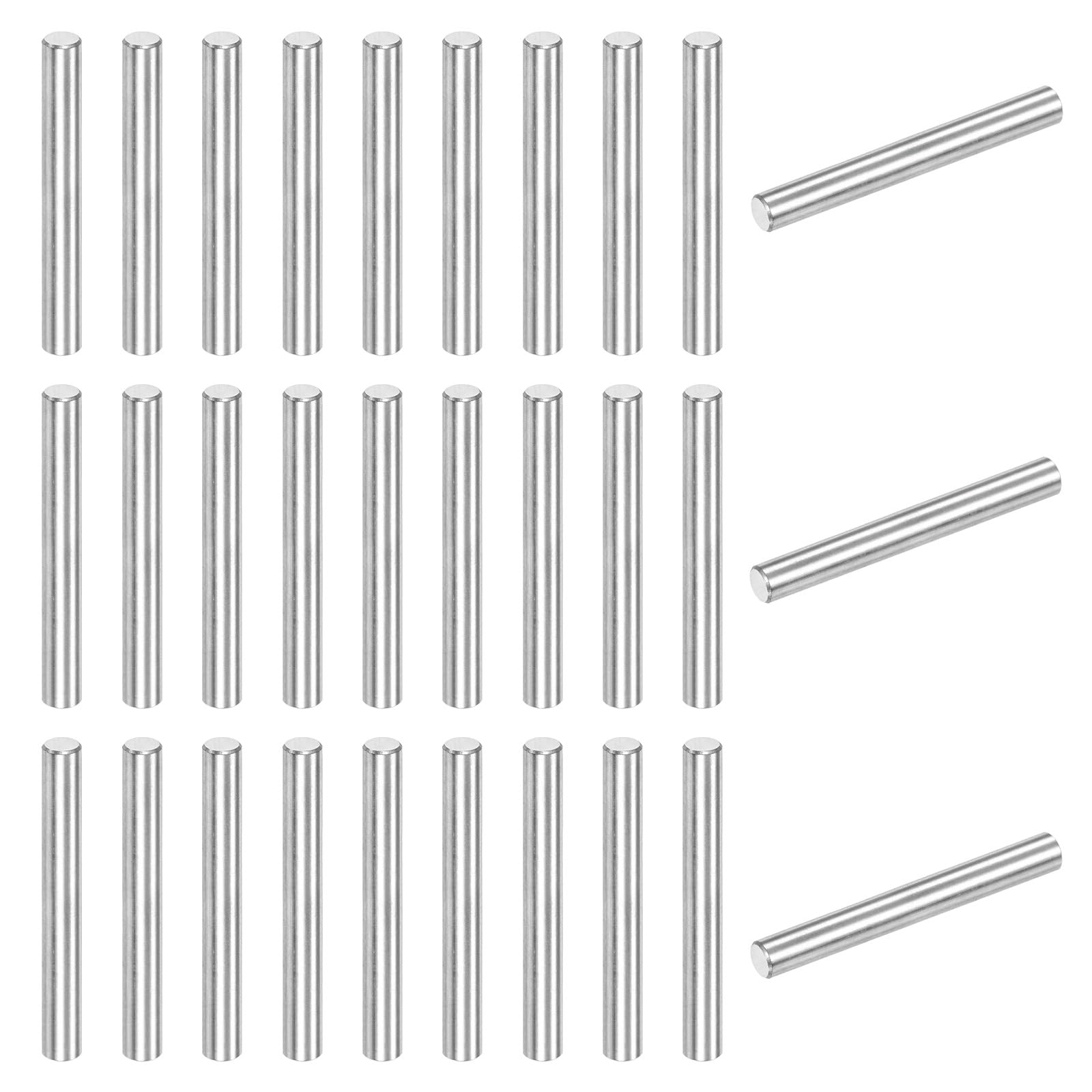 M METERXITY 40-Pack 3 x 25 mm Dowel Pin, 316 Stainless Steel Support Pin Fastener Elements for Metal Devices/Wooden Projects