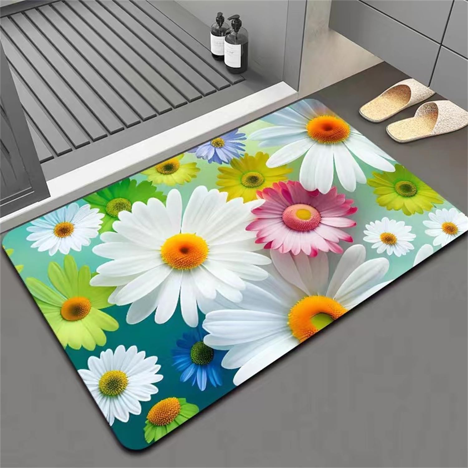 Tappeto Bagno Assorbente Cucina, 70x140cm Tappeti Bagno Antiscivolo, Tappeto Ingresso Interno, Tappeto Lavabile Morbido Tappetino Bagno Morbido ad Asciugatura Rapida, Perfect Life Tappeto Color