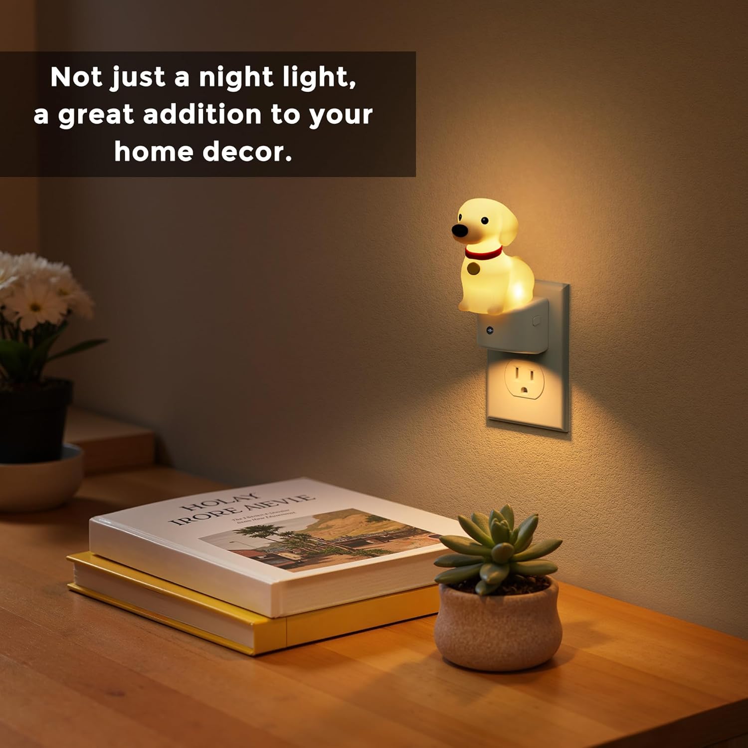 L LOHAS LED Night Light for Kids,3D Cute Puppy Night Lights,Dachshund with Dusk to Dawn Sensor, RGB+Soft White 3000K,Dog Night Light,Birthday Gift Nightlight for Kids, Room Decor,2Pack