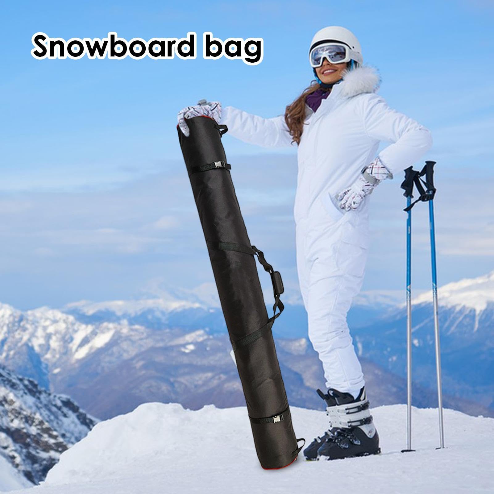 Borsa da sci, portatile, con doppia cucitura, con cerniera, borsa da viaggio per sci, aereo, viaggi, amici, donne, adulti, bambini, attività all'aperto, campeggio, sci