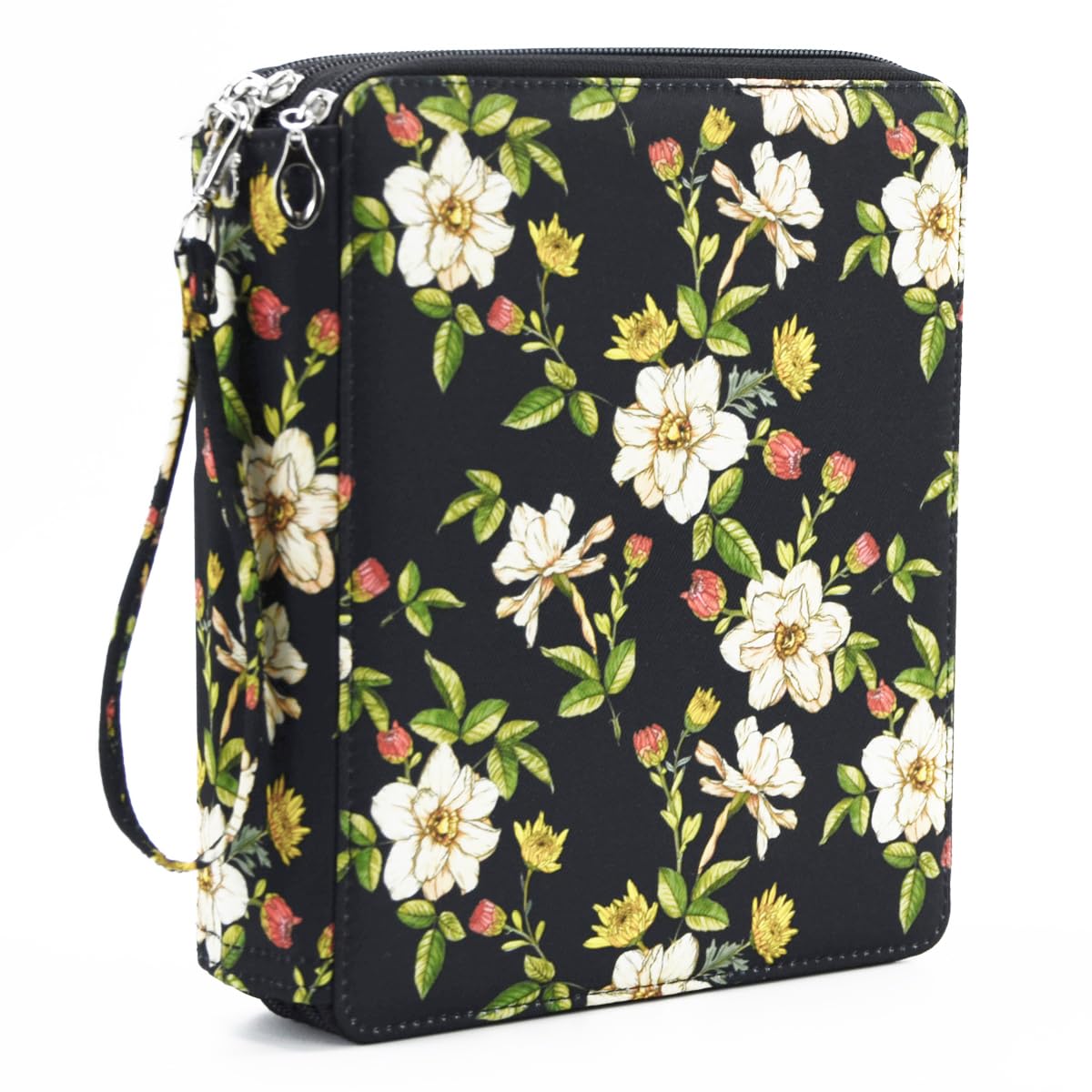 YOUNGCOL 120 Slots Colored Pencil Case Color Pencil Organizer Storage Large Capacity Pencil Case (Black + Retro Flower, 120 Slots)