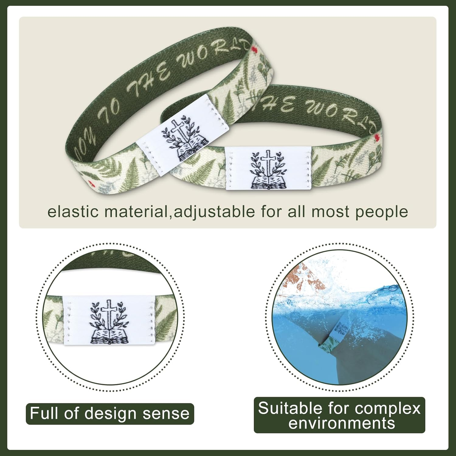 BELSO Bible Verse Bracelets with NFC for Women Men, Christian Daily Bible verse Wristband, Durable Elastic Christian Bands, Reversible Band - Image 3