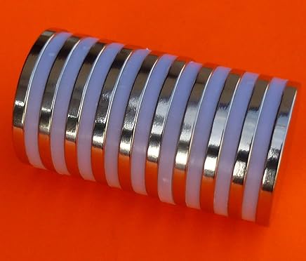 Applied Magnets Neodymium Rare Earth Magnet 1.26 x 1/8" Disc Magnet 10pc Set With Red Dot on North Pole