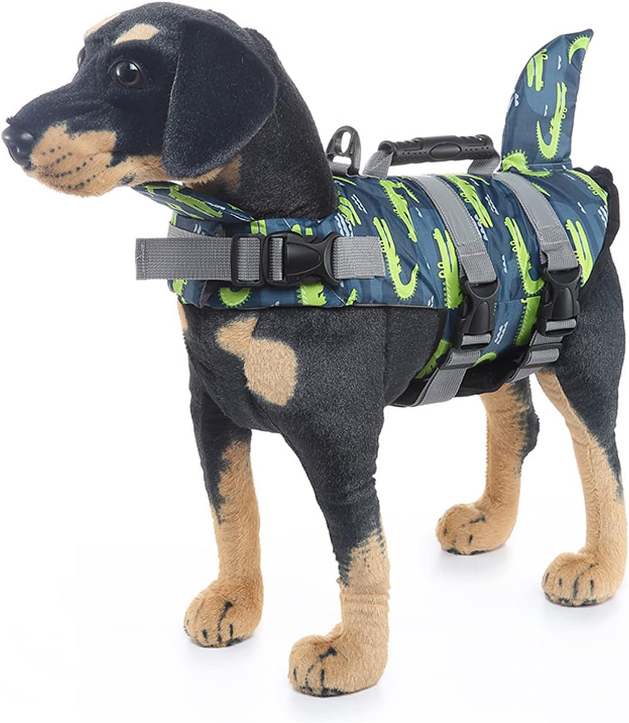 Dog Life Jacket Adjustable High Buoyancy Lightweight Reflective Stripe Dog Vest for Swimming Dogs (S)
