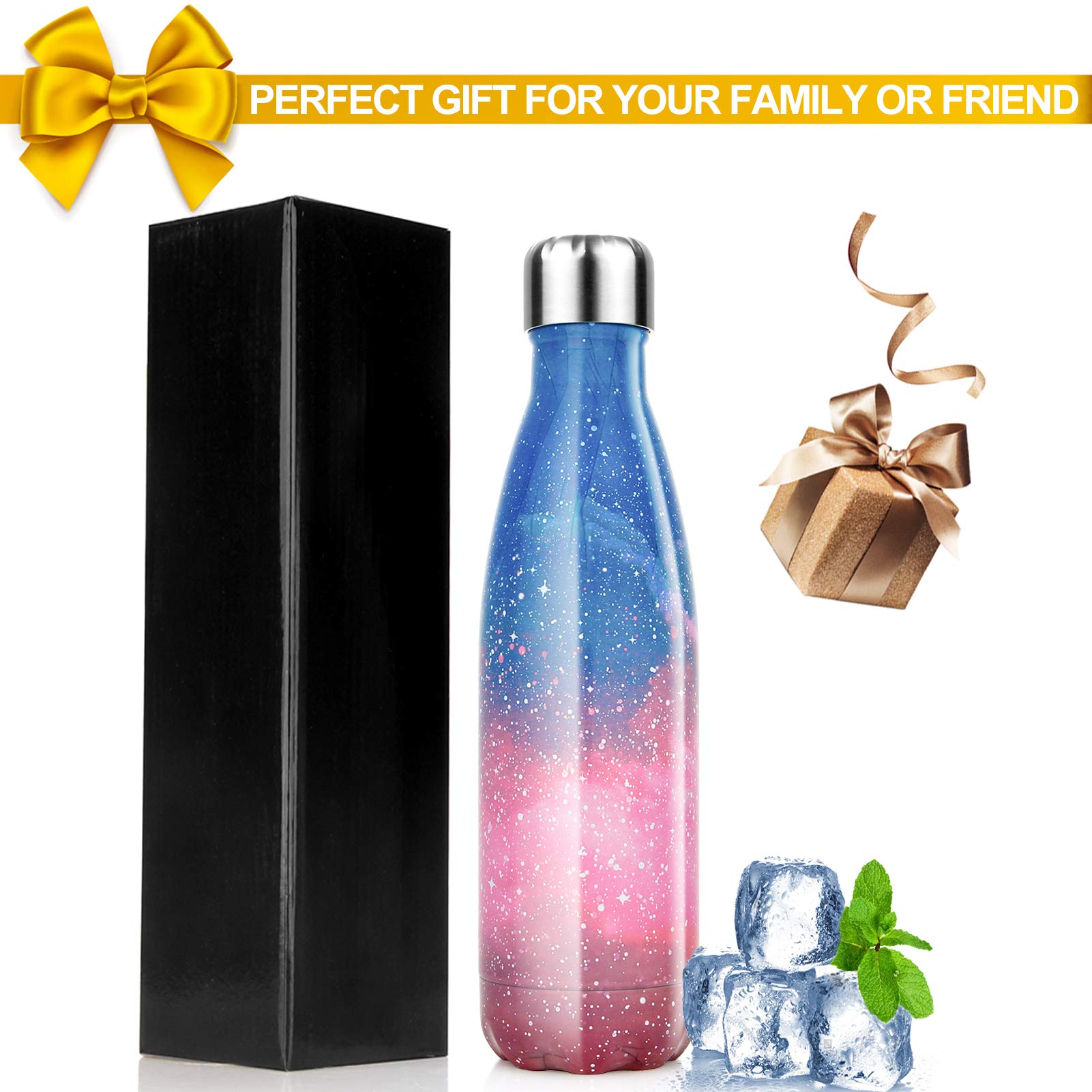 Termo de acero inoxidable – 350/500/750 ml, botella de agua aislada a prueba de fugas de doble pared, sin BPA, termo para niños, correr, ciclismo, camping, trabajo — view 7