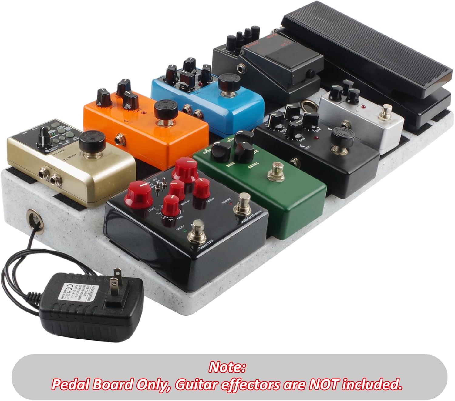 ACAGALA Big Size Guitar Effects Pedal Board Sturdy PE Plastic Guitar Pedalboard Case with Sticking Tape Guitar Pedals Accessories