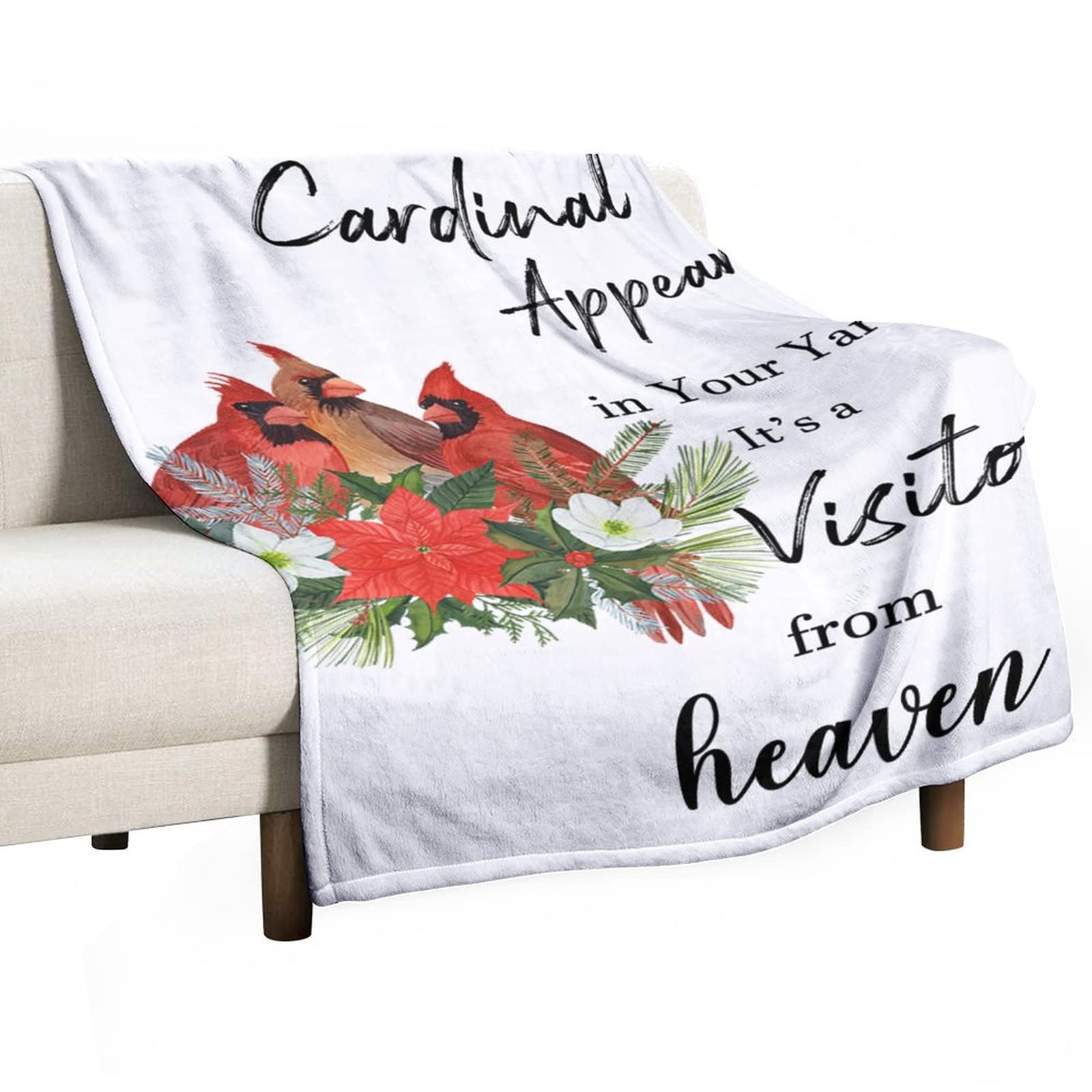 Couverture en micro polaire de qualité supérieure motif cardinal poétique