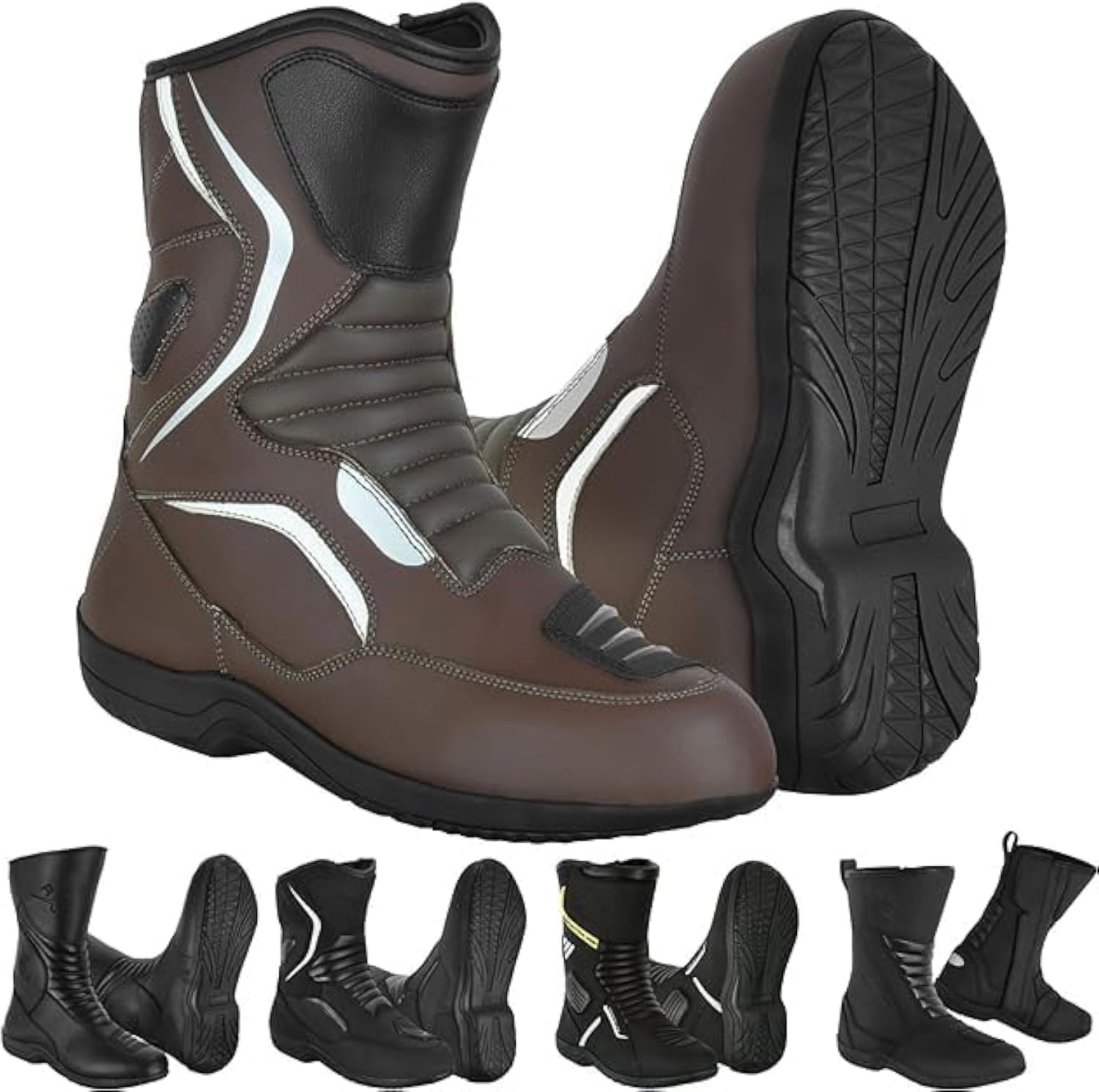 Scarpe da moto da uomo, scarpe da strada rinforzate, protezione dagli impatti, suola antiscivolo