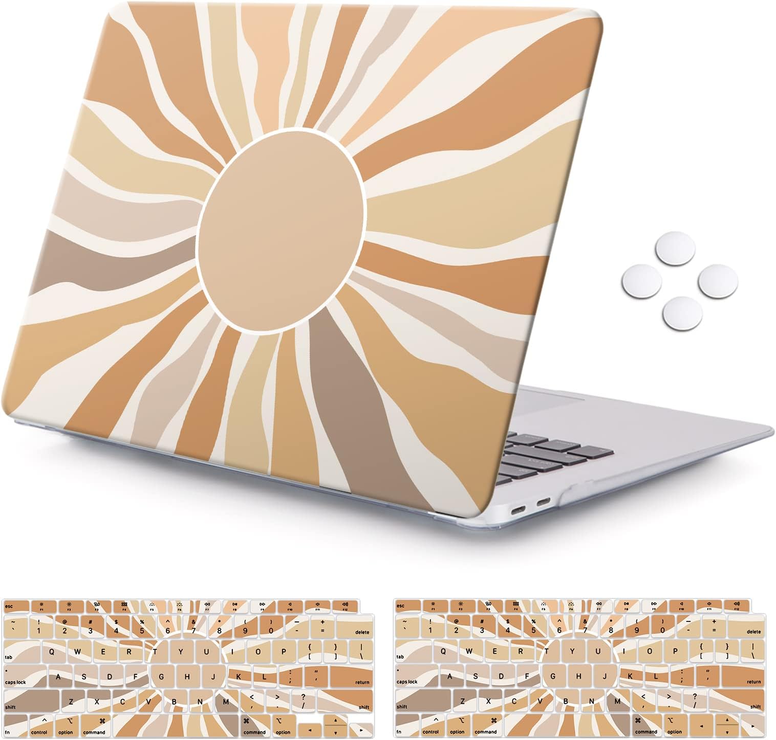 iCasso for MacBook Air 13 Inch Case 2020 2019 2018 Release A2237 M1/A1932/A2179 with Retina Display, Protective Hard Plastic Shell Case and Keyboard Cover for MacBook Air 13 (Sunshine)